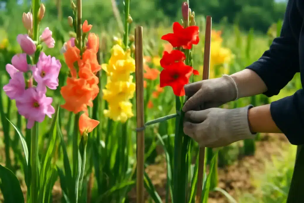 Comment tuteurer les glaïeuls pour une floraison abondante et durable ?
