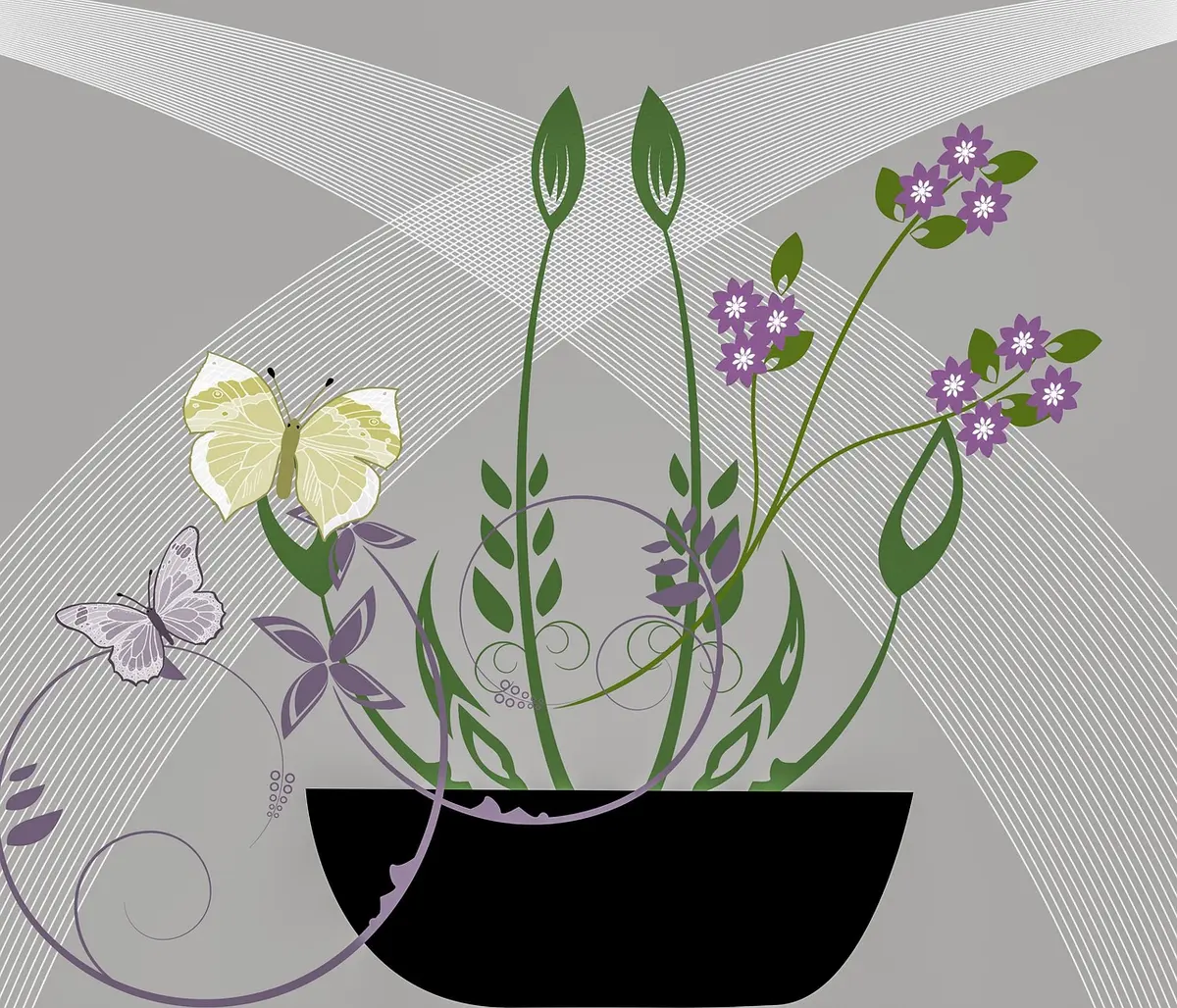 Table de jardin en journée avec pots, plateau de boutures et mains préparant des plants