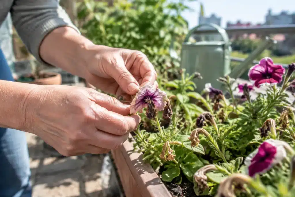 Surfinias : pourquoi et quand supprimer les fleurs fanées, et comment